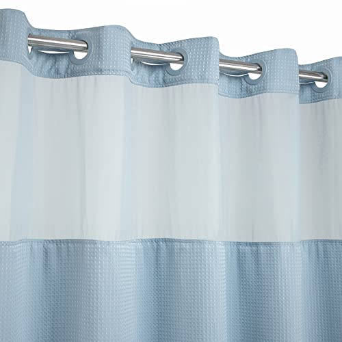Barossa Design No Hooks Required Waffle Weave Shower Curtain with Snap in Liner
