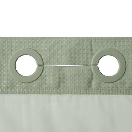 Barossa Design No Hooks Required Waffle Weave Shower Curtain with Snap in Liner