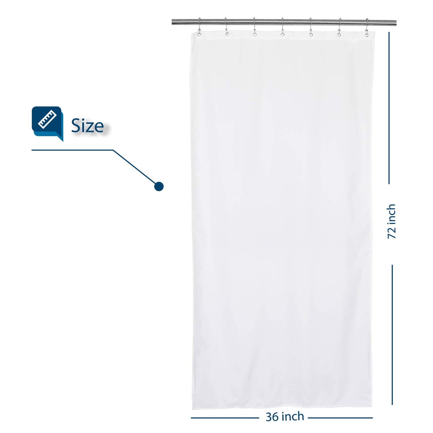 Barossa Design Waterproof Fabric Shower Curtain or Liner Microfiber