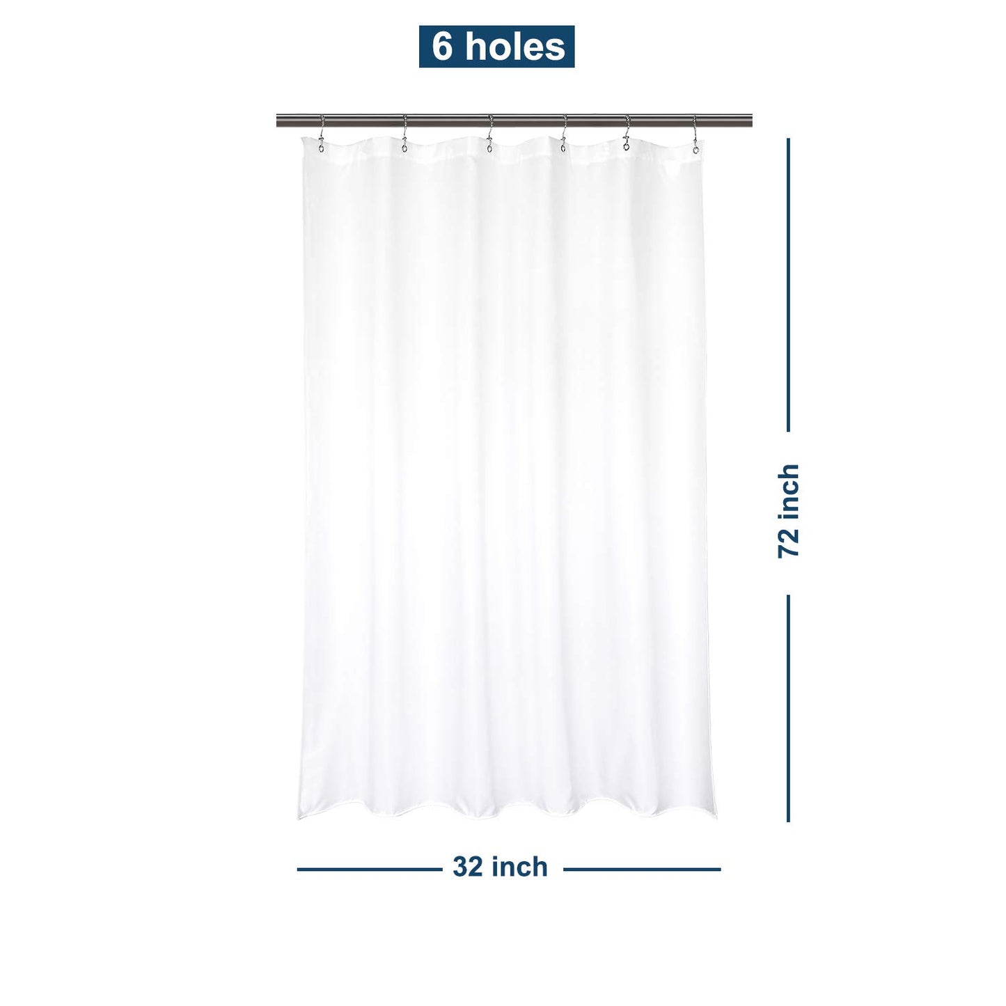 Barossa Design Waterproof Fabric Shower Curtain or Liner Microfiber