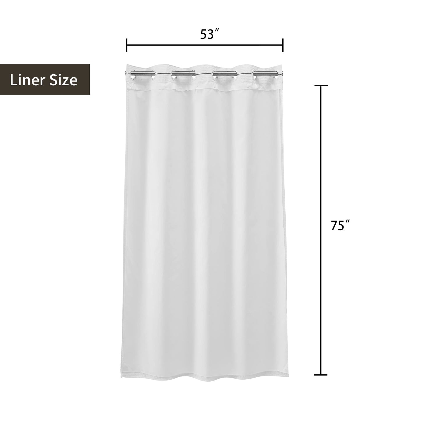 Barossa Design Waffle Weave Shower Curtain with Snap-in Liner