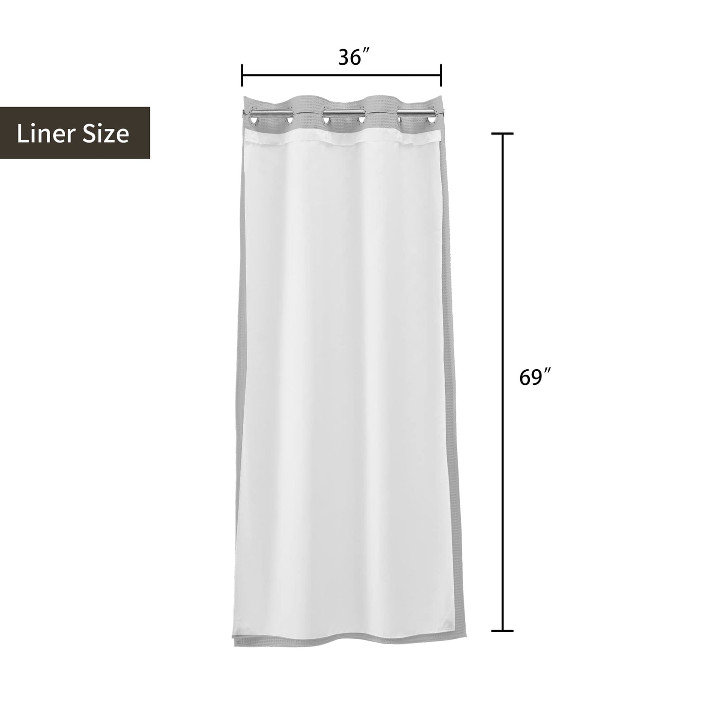Barossa Design Waffle Weave Shower Curtain with Snap-in Liner