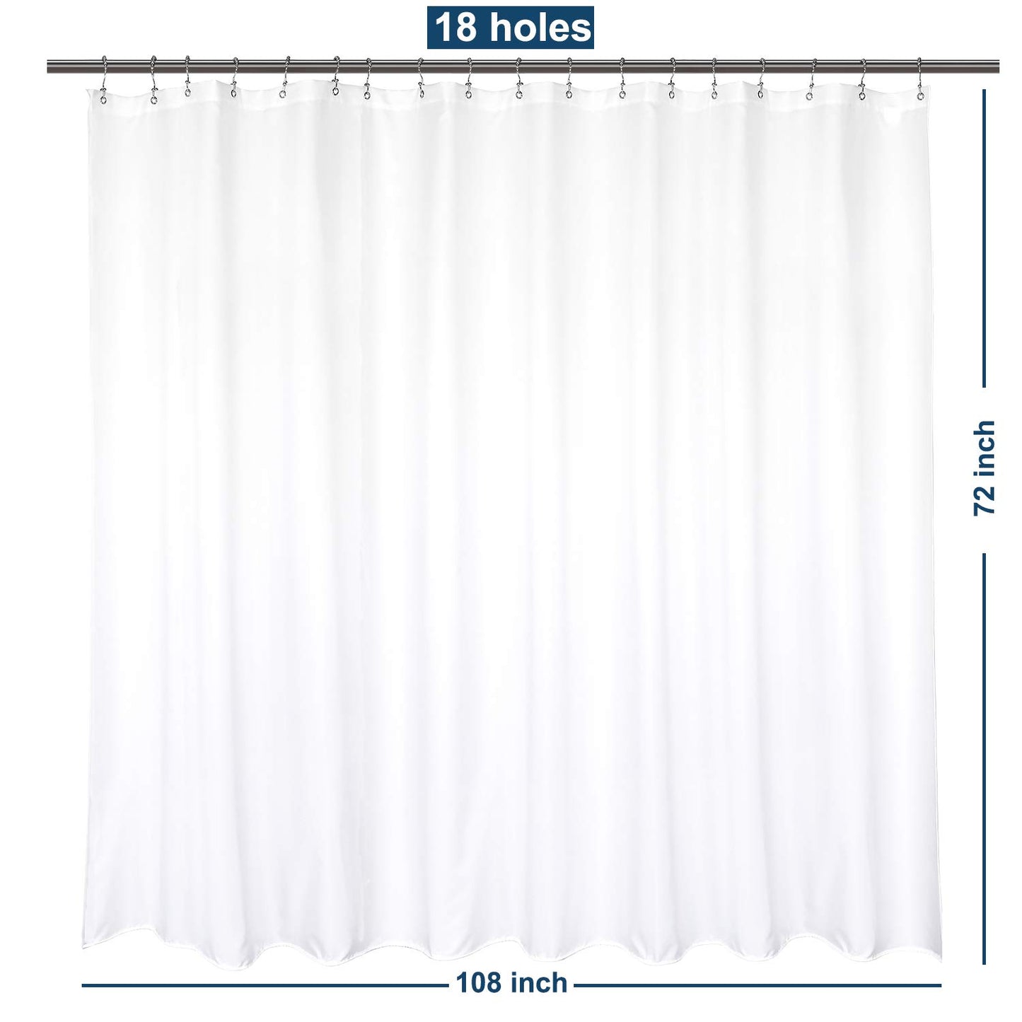 Barossa Design Waterproof Fabric Shower Curtain or Liner Microfiber