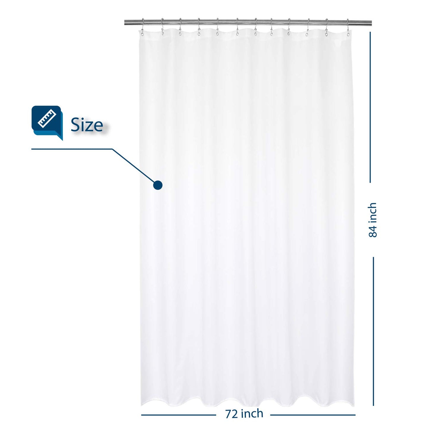Barossa Design Waterproof Fabric Shower Curtain or Liner Microfiber