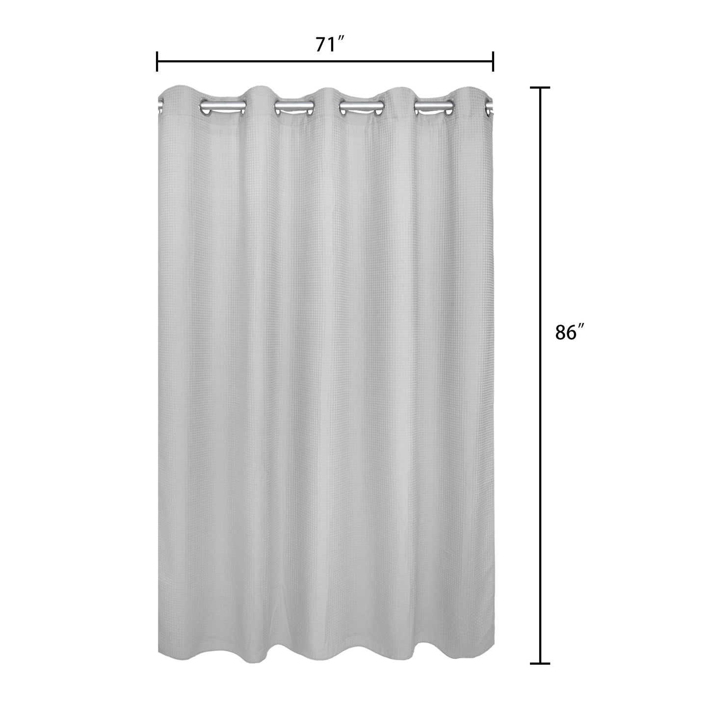 Barossa Design Waffle Weave Shower Curtain with Snap-in Liner