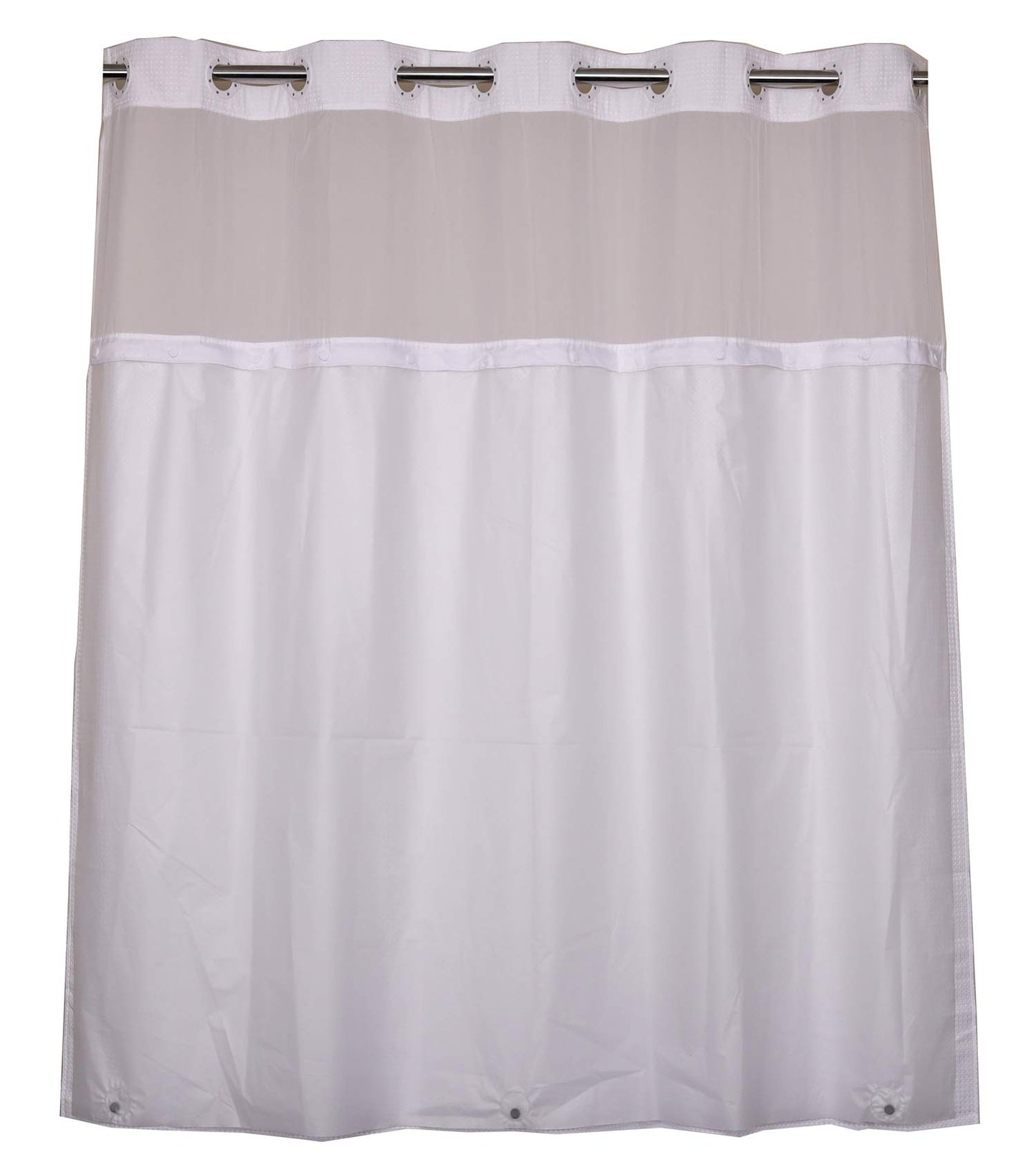 Barossa Design Plastic(PEVA) Snap in Shower Curtain Liner Replacement with Magnets Removable Liner