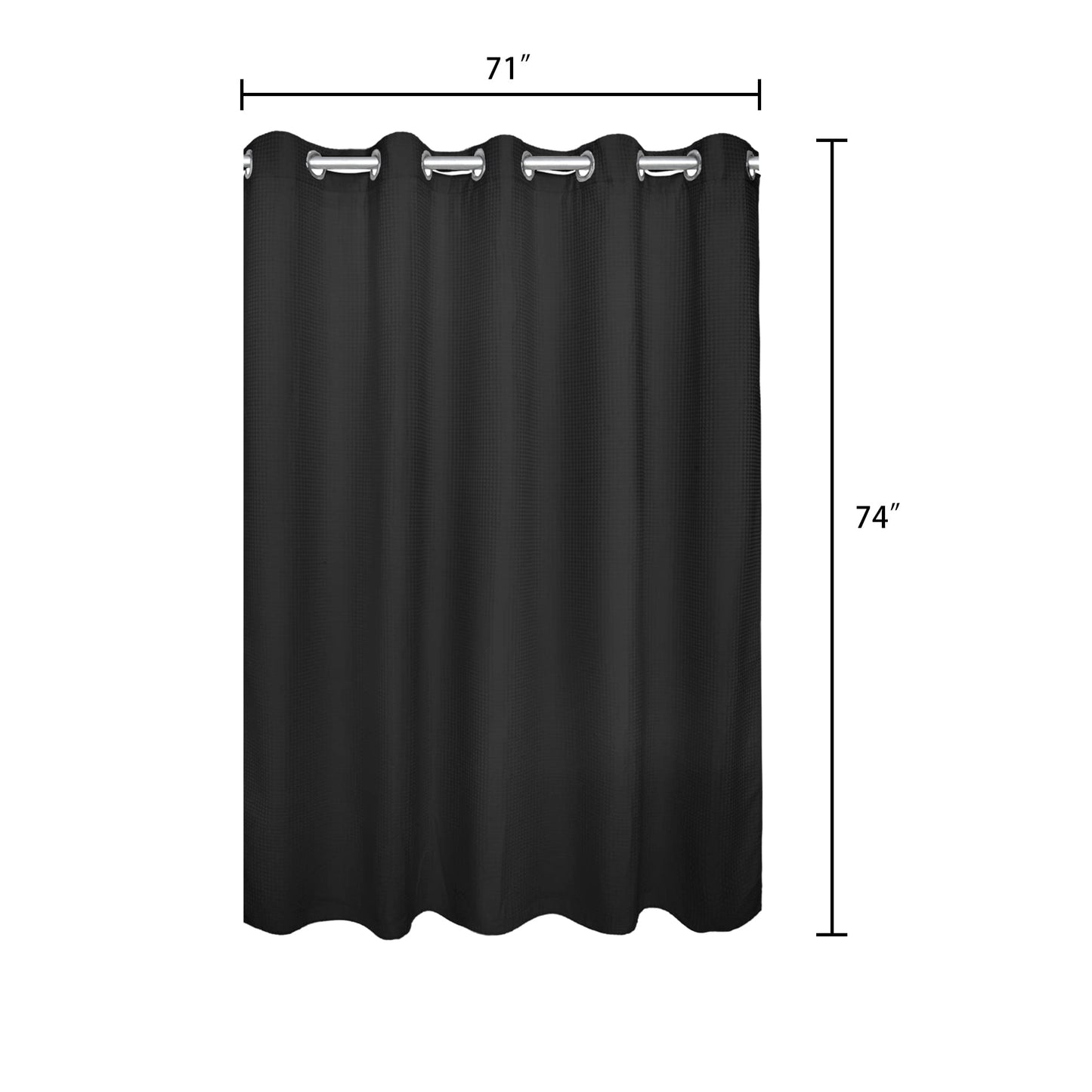 Barossa Design Waffle Weave Shower Curtain with Snap-in Liner