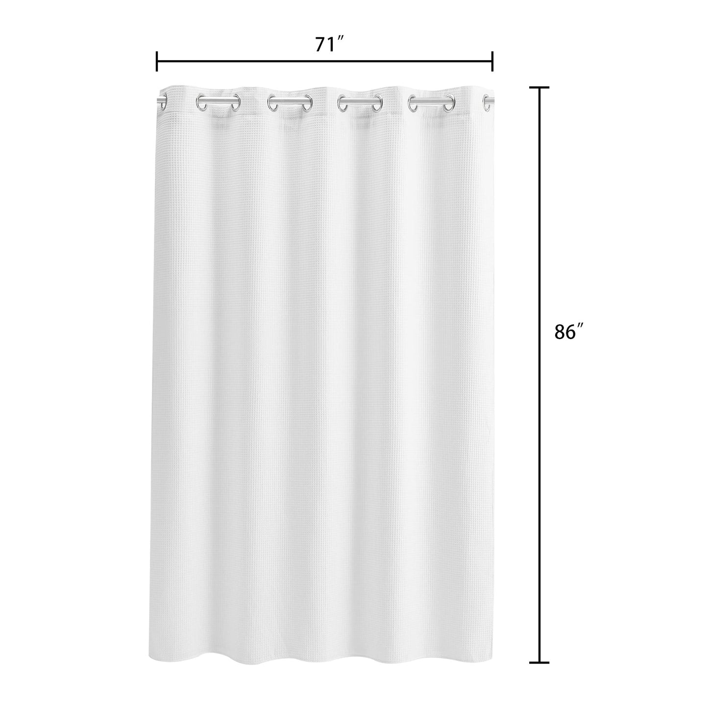 Barossa Design Waffle Weave Shower Curtain with Snap-in Liner