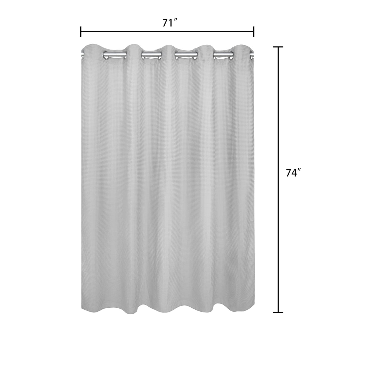 Barossa Design Waffle Weave Shower Curtain with Snap-in Liner