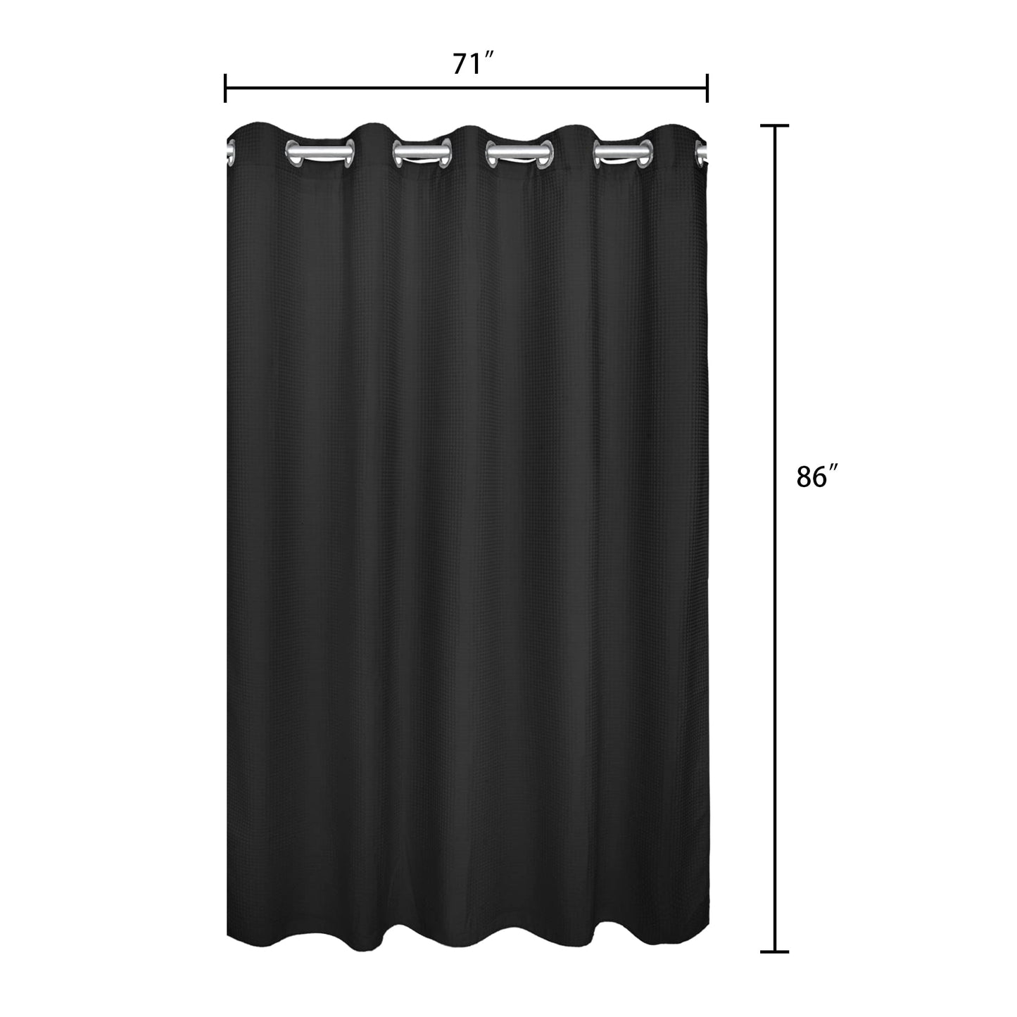 Barossa Design Waffle Weave Shower Curtain with Snap-in Liner