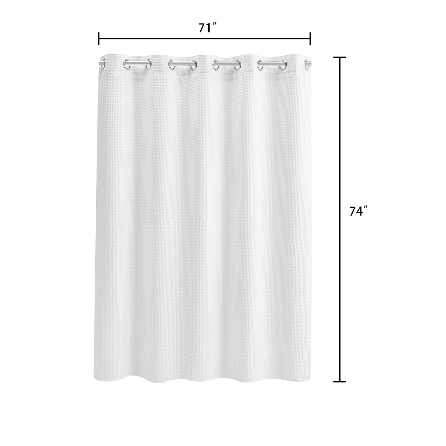 Barossa Design Waffle Weave Shower Curtain with Snap-in Liner
