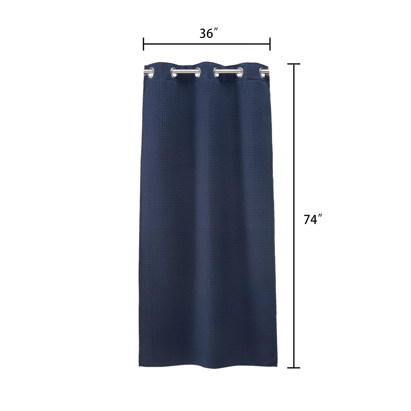 Barossa Design Waffle Weave Shower Curtain with Snap-in Liner
