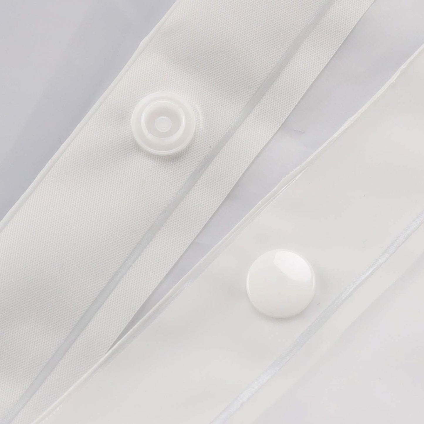 Barossa Design Plastic(PEVA) Snap in Shower Curtain Liner Replacement with Magnets Removable Liner