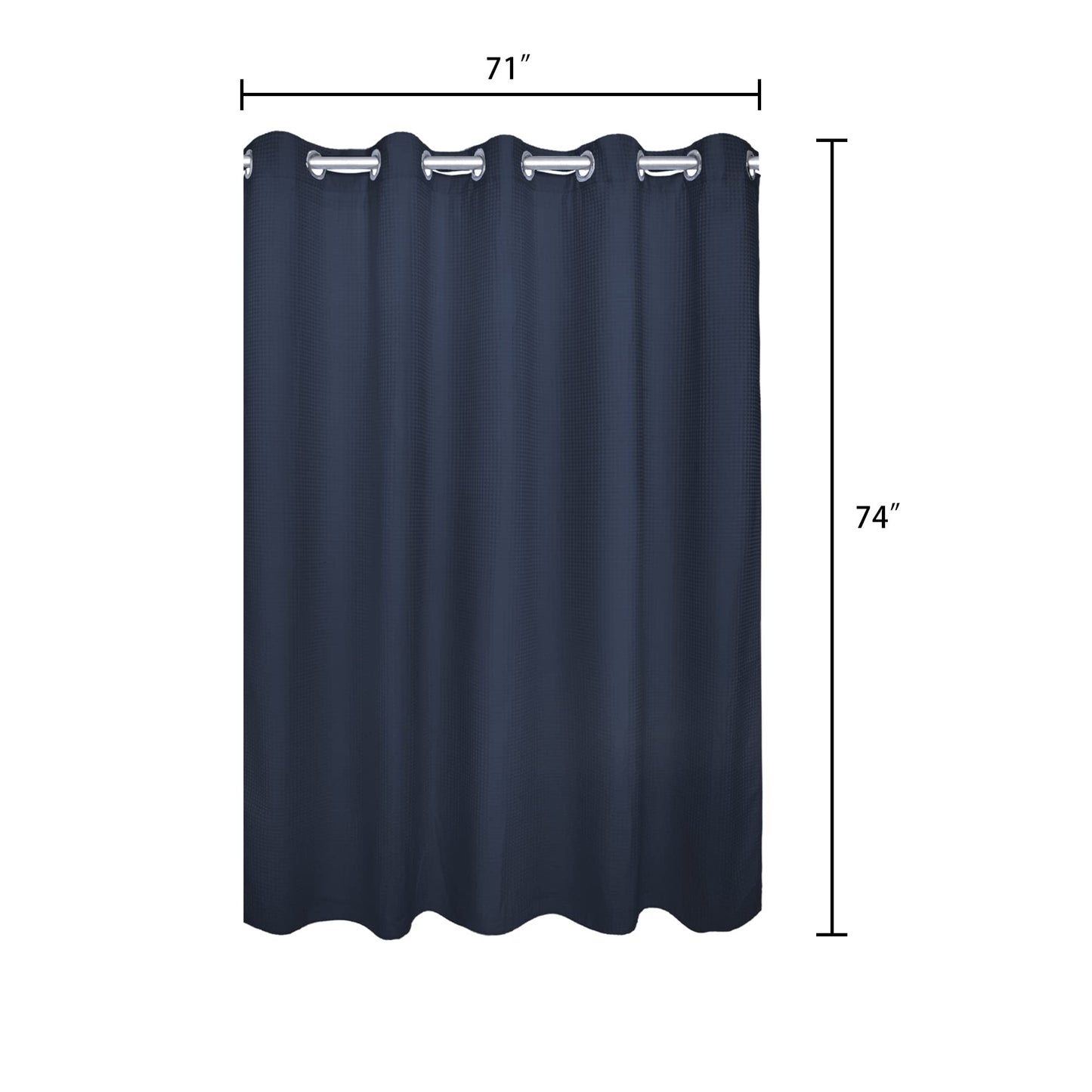 Barossa Design Waffle Weave Shower Curtain with Snap-in Liner
