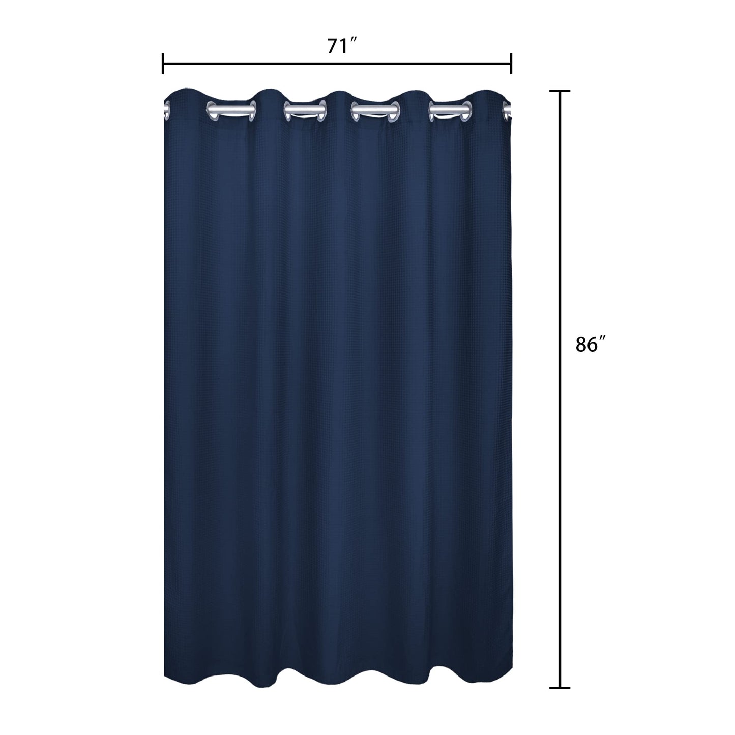 Barossa Design Waffle Weave Shower Curtain with Snap-in Liner