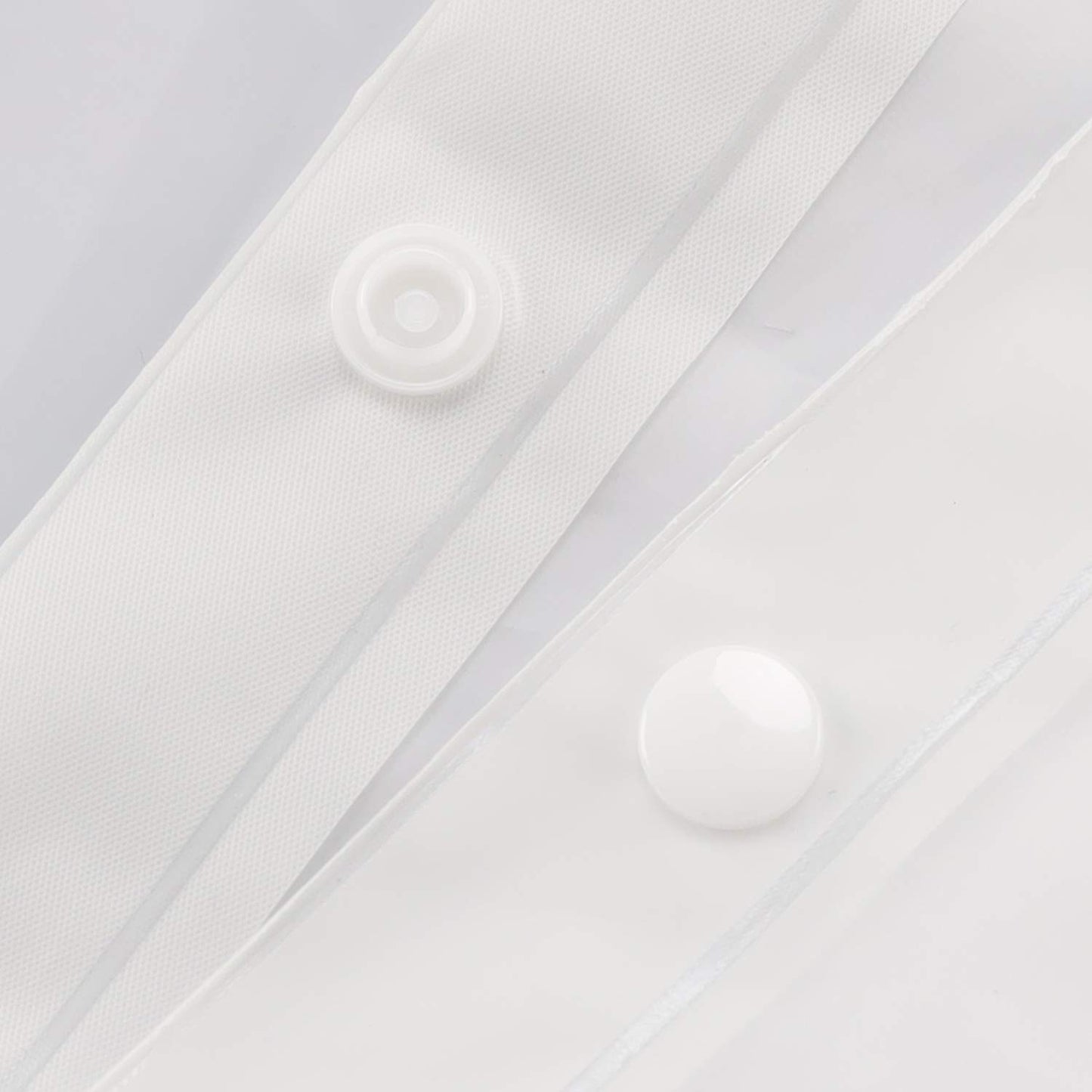 Barossa Design Plastic(PEVA) Snap in Shower Curtain Liner Replacement with Magnets Removable Liner