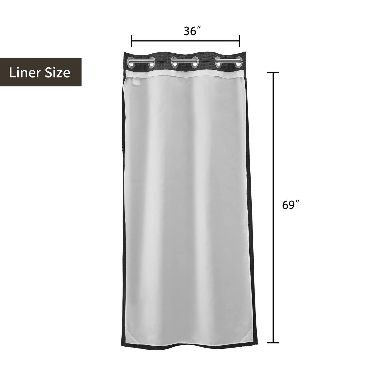 Barossa Design Waffle Weave Shower Curtain with Snap-in Liner