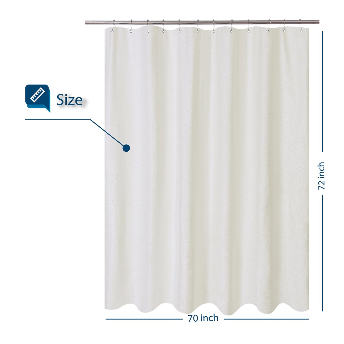 Barossa Design Waterproof Fabric Shower Curtain or Liner Microfiber