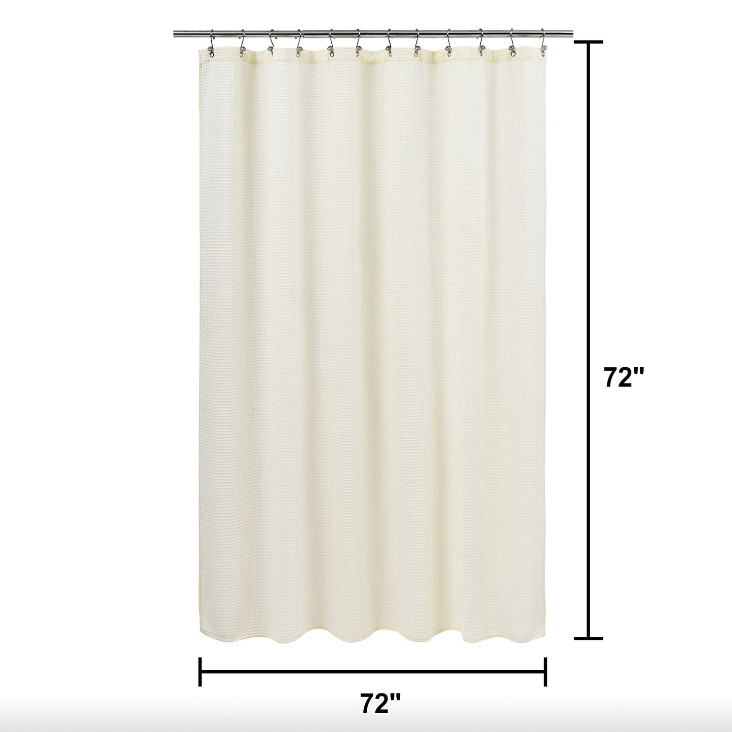 Barossa Design Cotton Blend Shower Curtain Honeycomb Waffle Weave