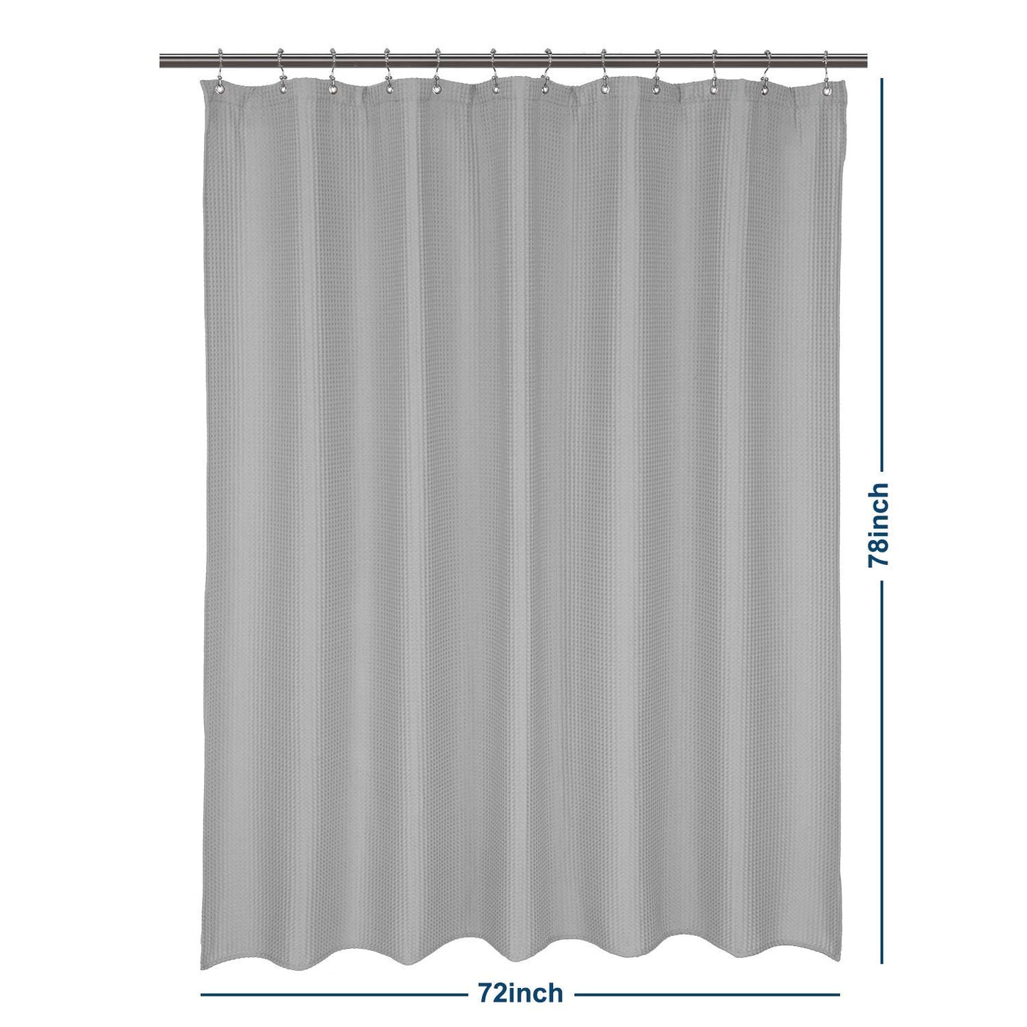 Barossa Design Cotton Blend Shower Curtain Honeycomb Waffle Weave