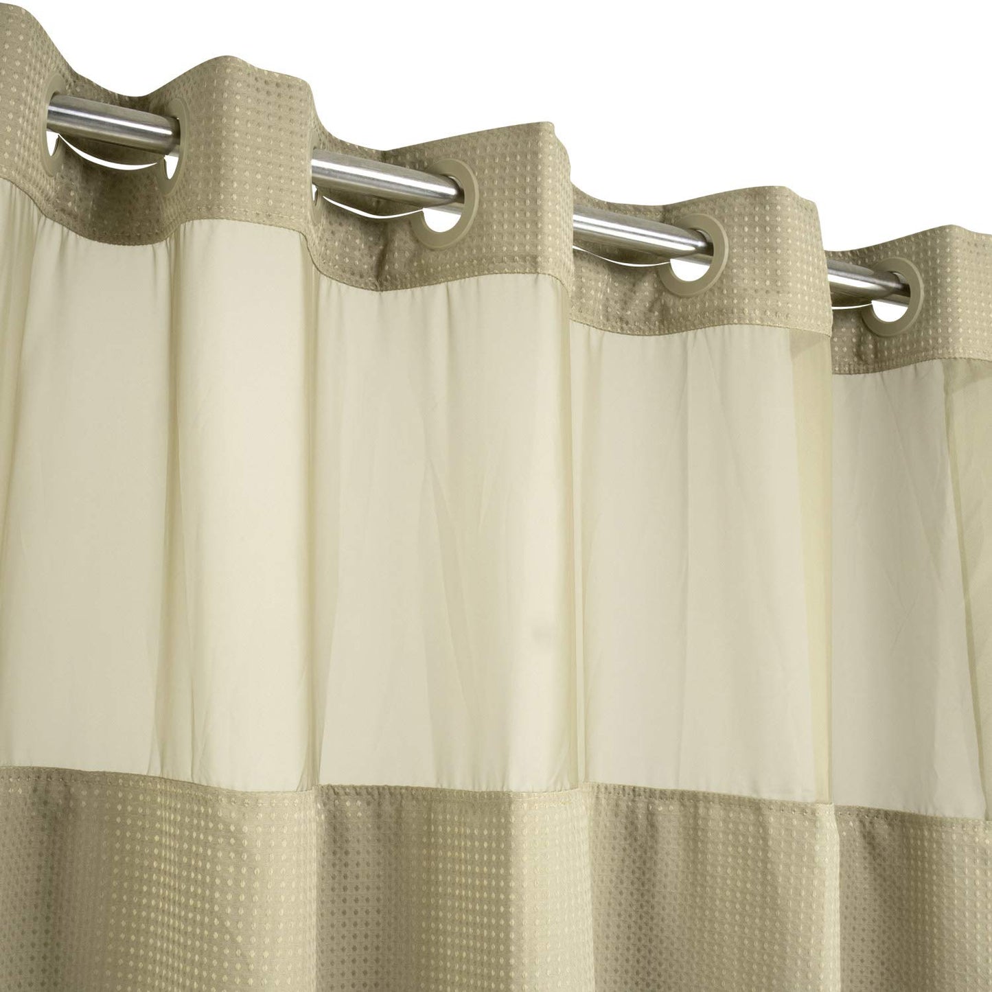 Barossa Design No Hooks Required Waffle Weave Shower Curtain with Snap in Liner