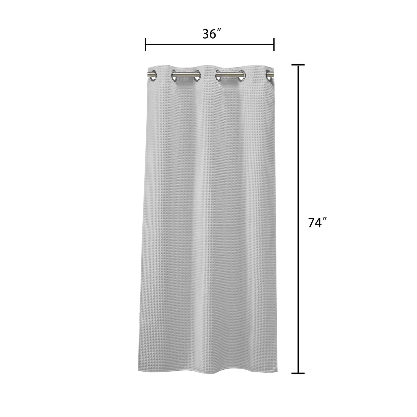 Barossa Design Waffle Weave Shower Curtain with Snap-in Liner