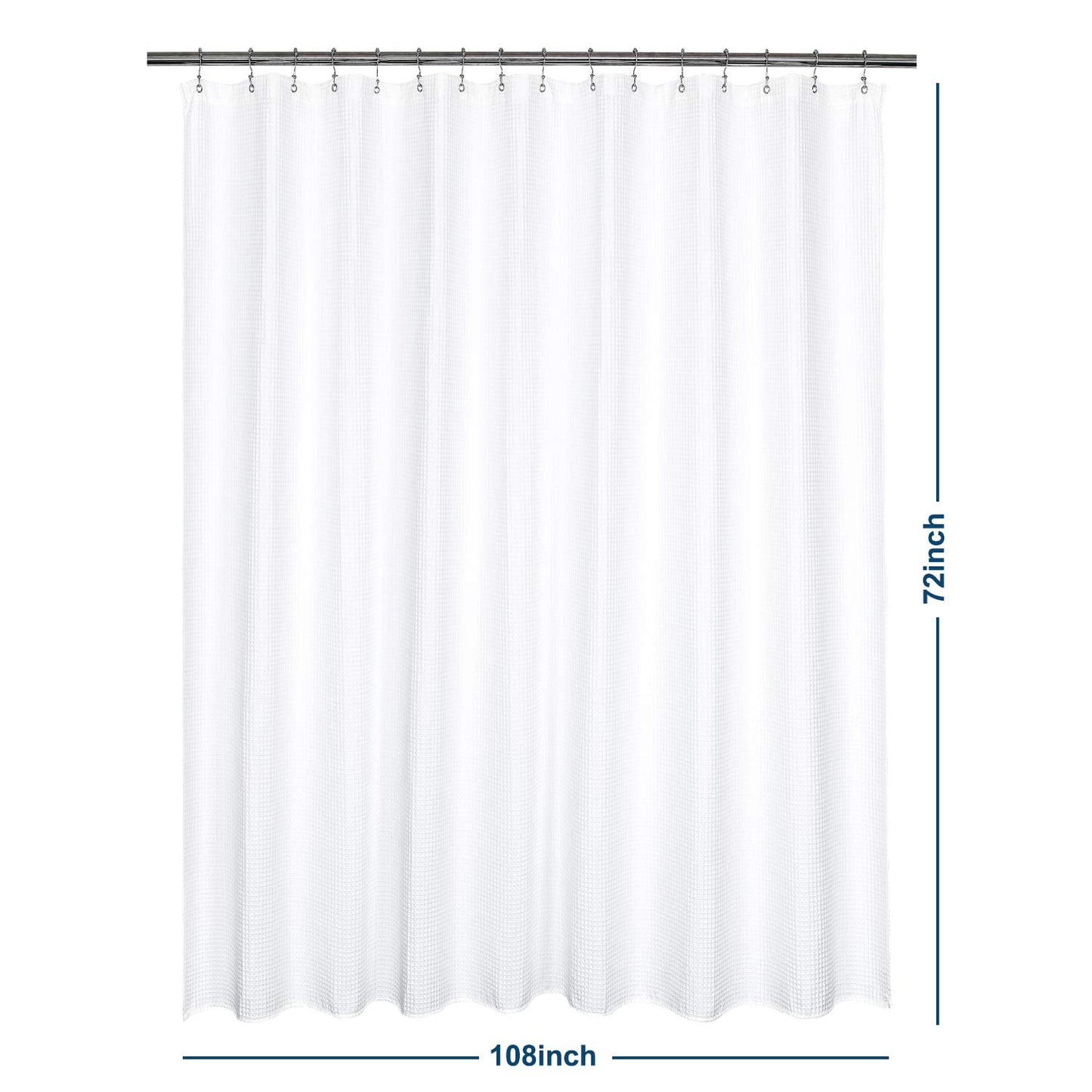 Barossa Design Cotton Blend Shower Curtain Honeycomb Waffle Weave