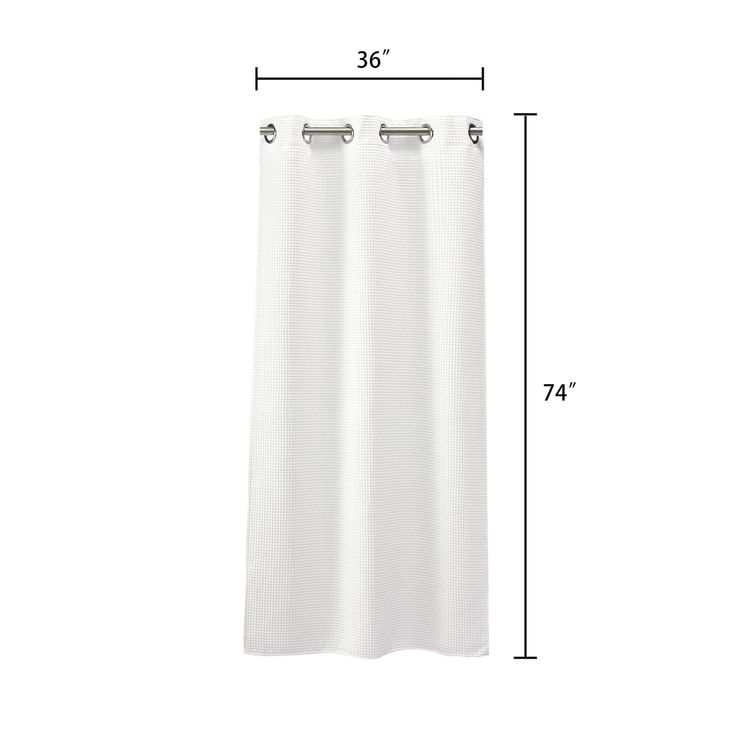 Barossa Design Waffle Weave Shower Curtain with Snap-in Liner
