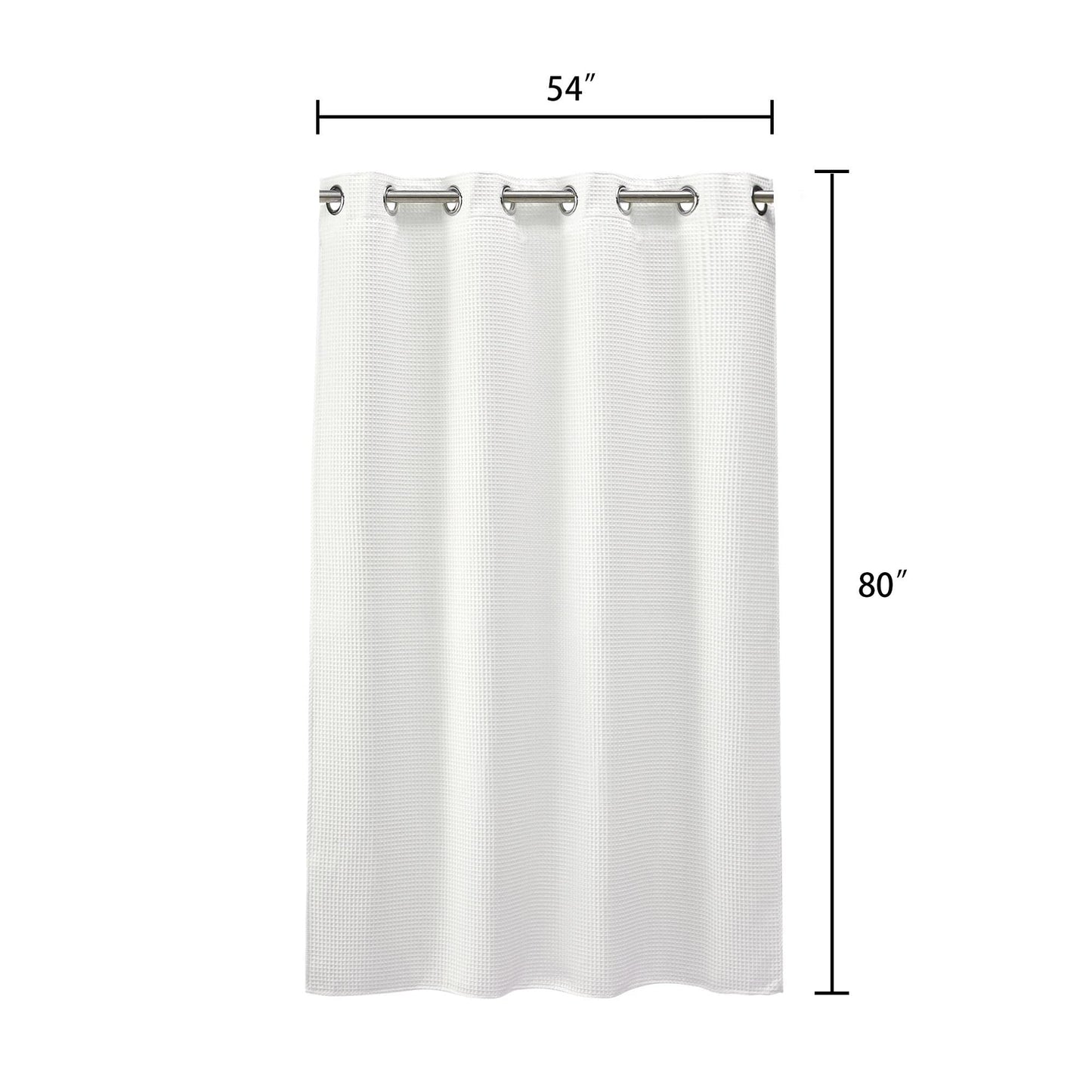 Barossa Design Waffle Weave Shower Curtain with Snap-in Liner