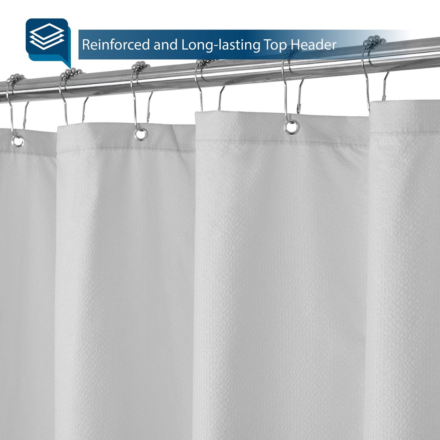 Barossa Design Waterproof Fabric Shower Curtain or Liner Microfiber