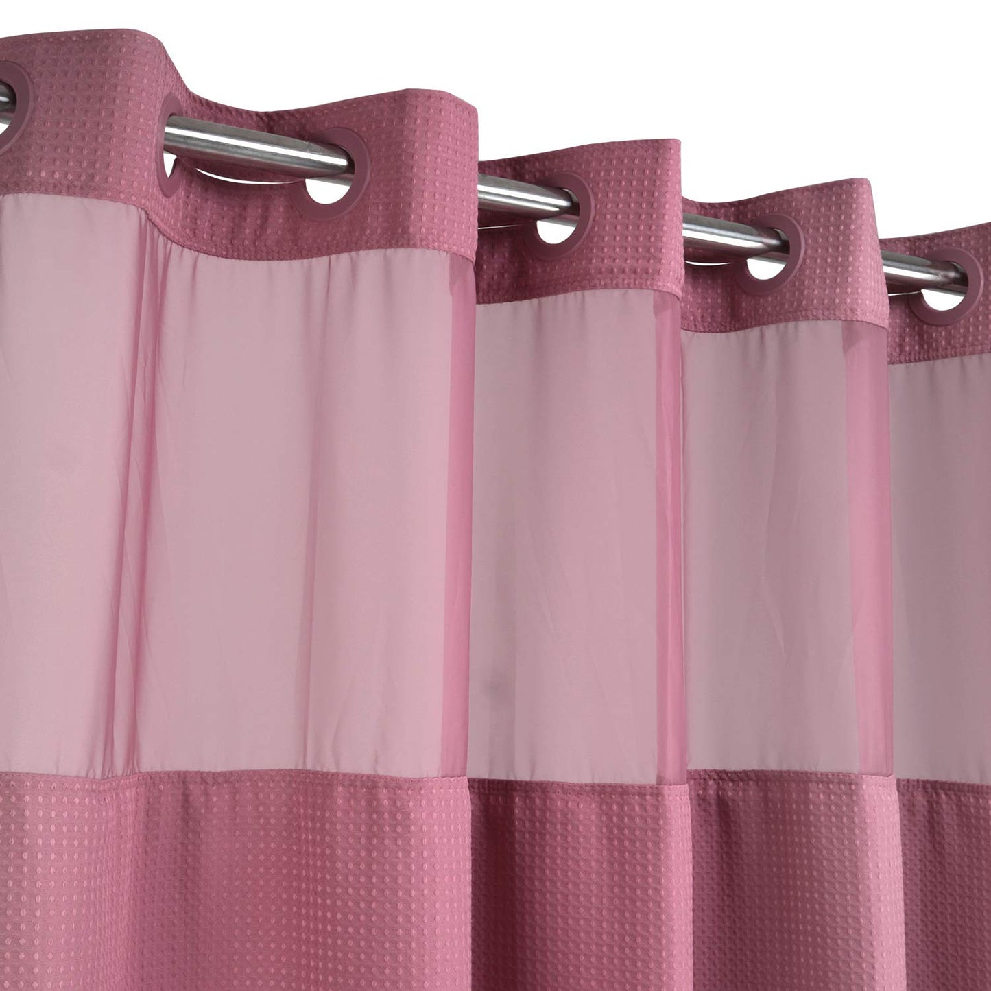 Barossa Design No Hooks Required Waffle Weave Shower Curtain with Snap in Liner
