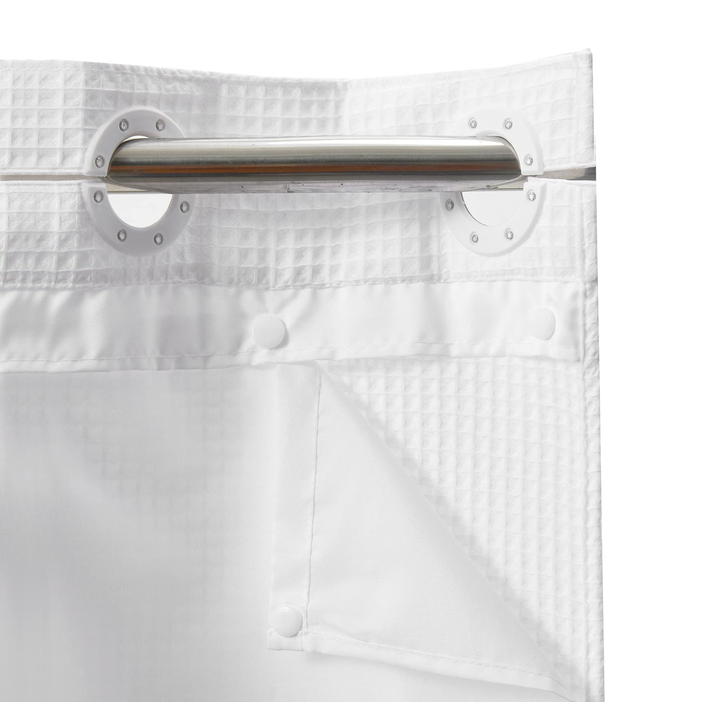 Barossa Design Waffle Weave Shower Curtain with Snap-in Liner