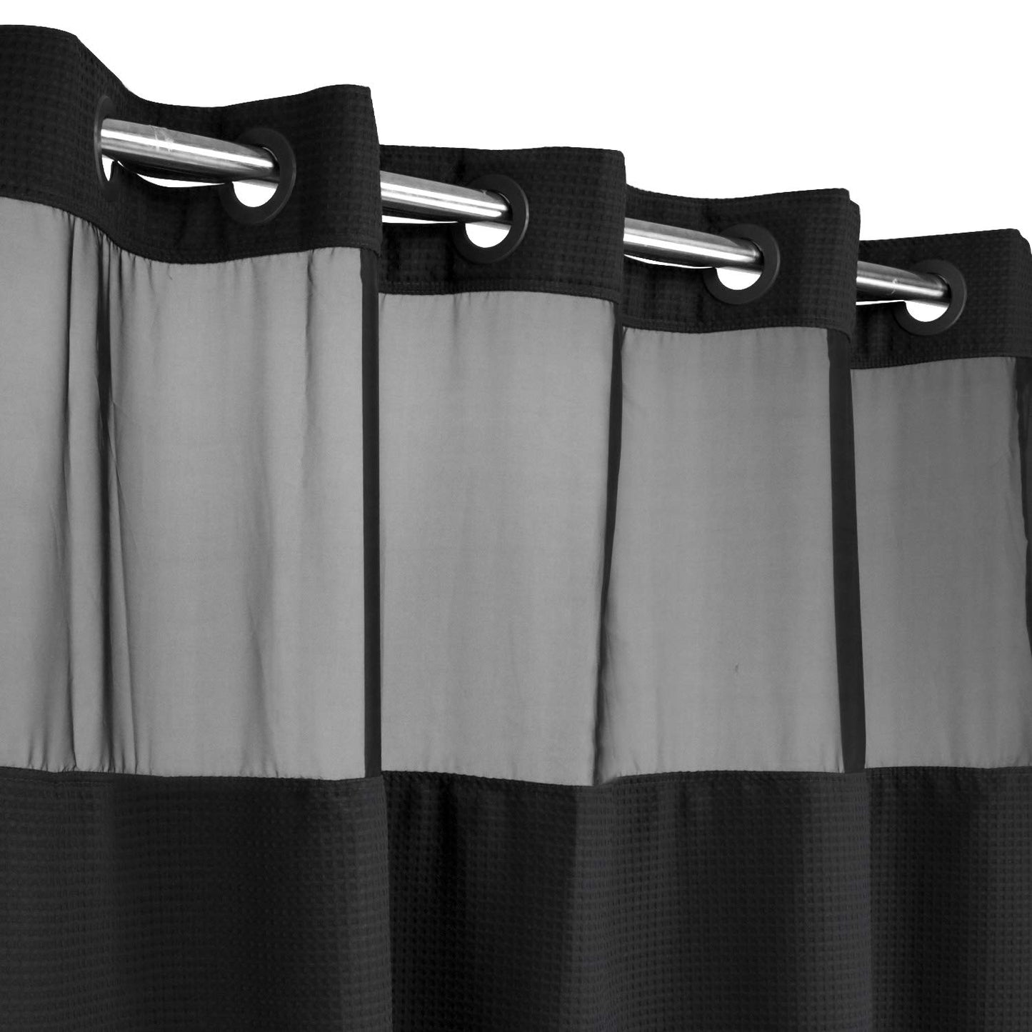 Barossa Design No Hooks Required Waffle Weave Shower Curtain with Snap in Liner
