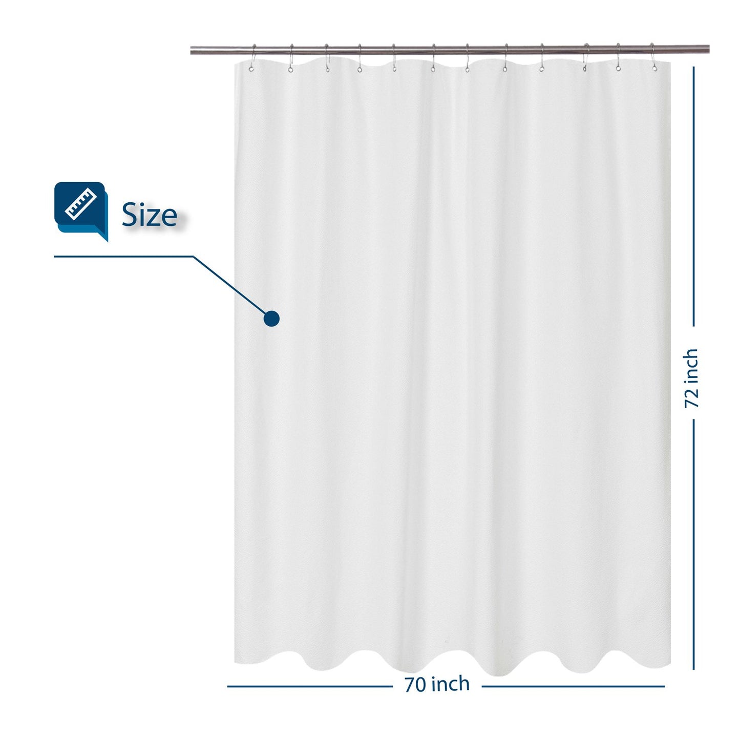 Barossa Design Waterproof Fabric Shower Curtain or Liner Microfiber