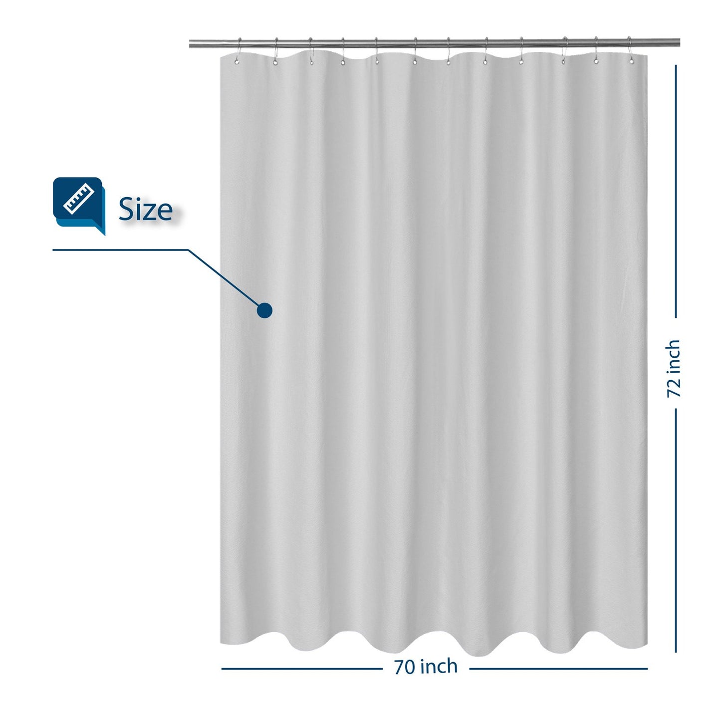 Barossa Design Waterproof Fabric Shower Curtain or Liner Microfiber