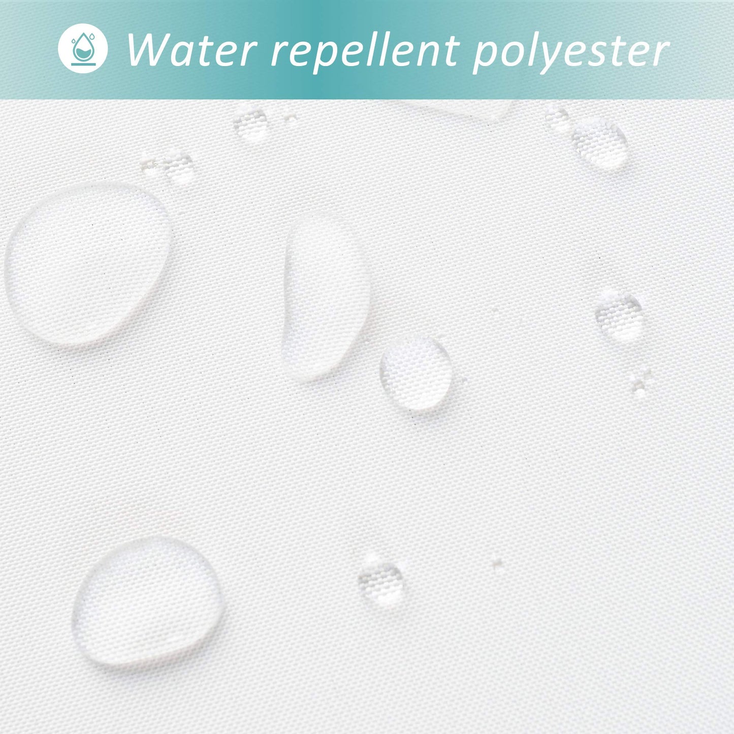 Barossa Design Water-Repellent Fabric Shower Curtain or Liner with 9 Handy Mesh Pockets