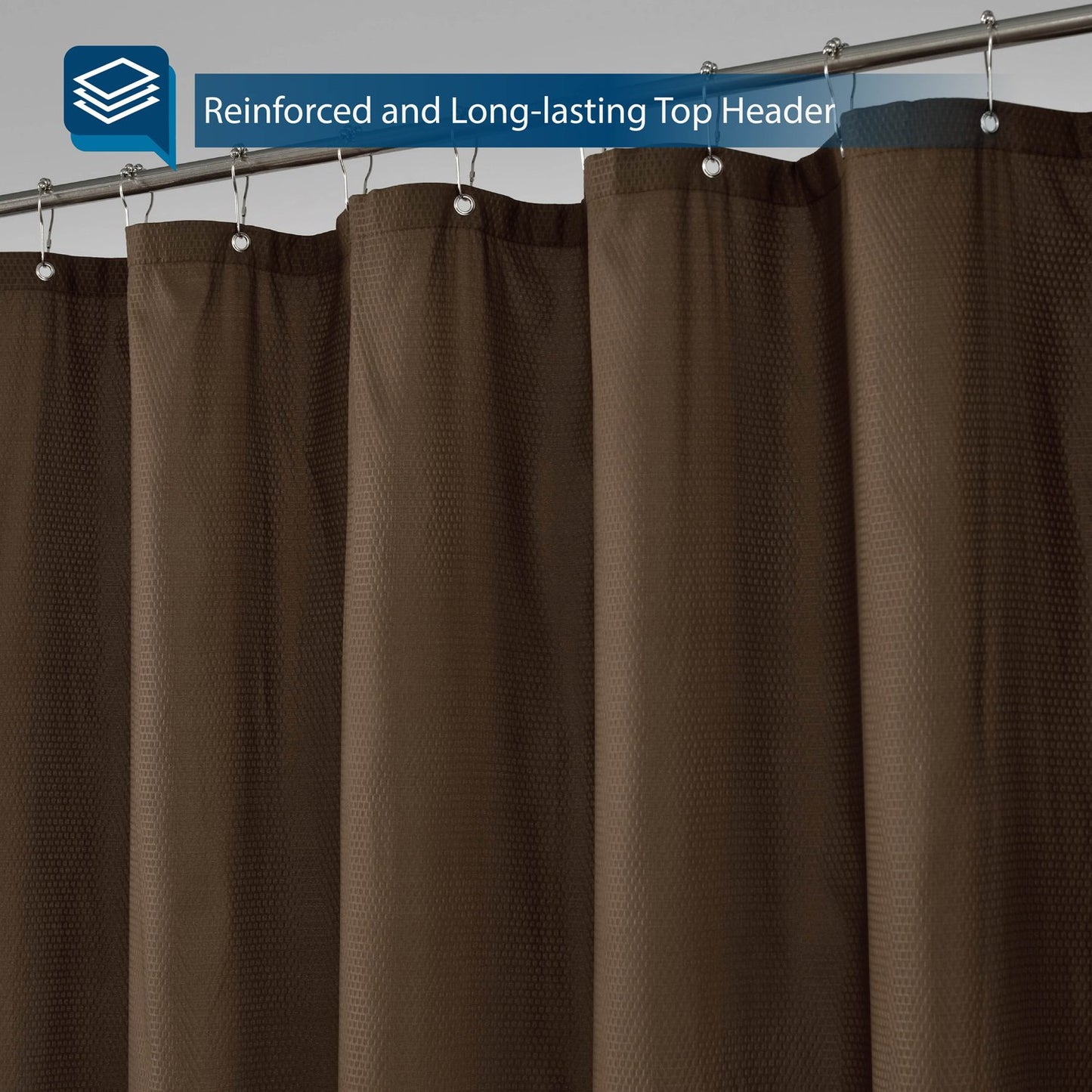 Barossa Design Waterproof Fabric Shower Curtain or Liner Microfiber