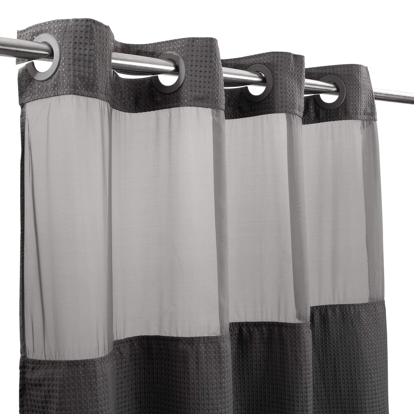 Barossa Design No Hooks Required Waffle Weave Shower Curtain with Snap in Liner