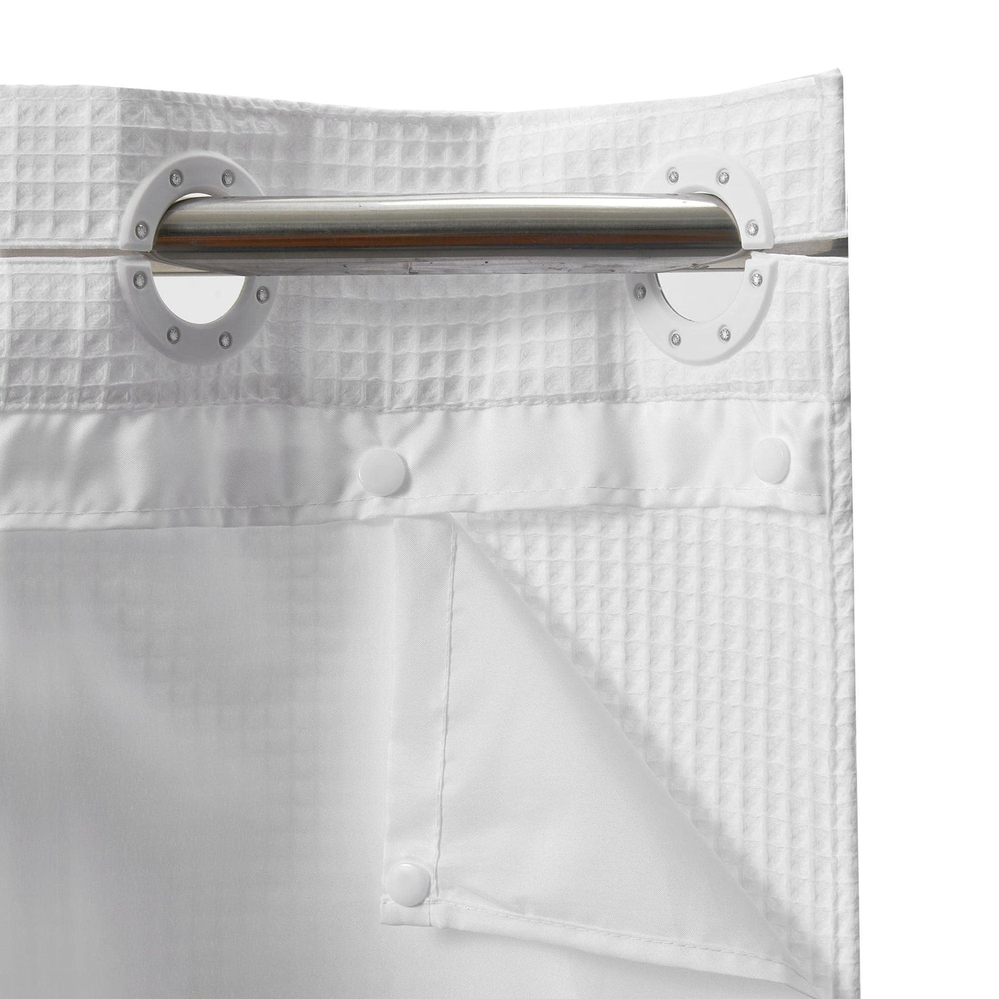 Barossa Design Waffle Weave Shower Curtain with Snap-in Liner