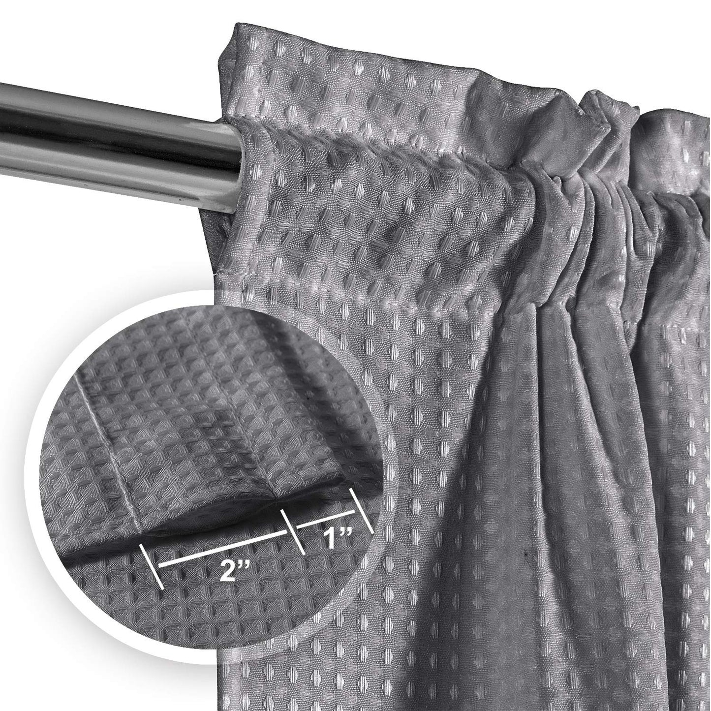 Barossa Design Waffle Weave Half Window Tier Curtains