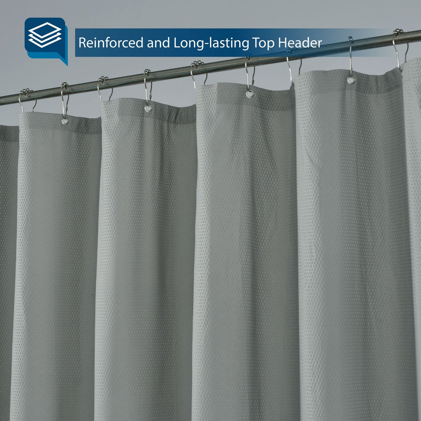 Barossa Design Waterproof Fabric Shower Curtain or Liner Microfiber