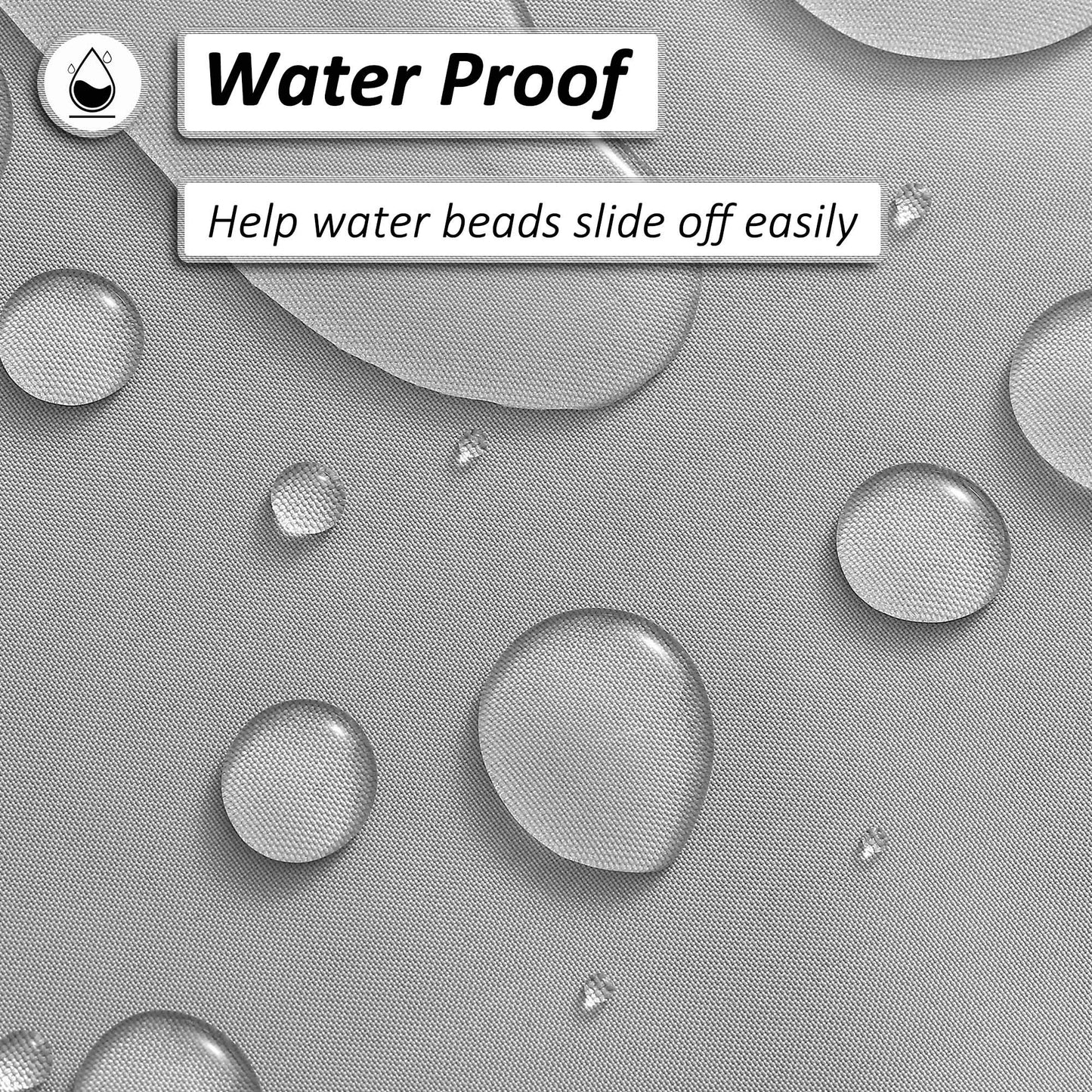 Barossa Design Water-Repellent Fabric Shower Curtain or Liner with 9 Handy Mesh Pockets