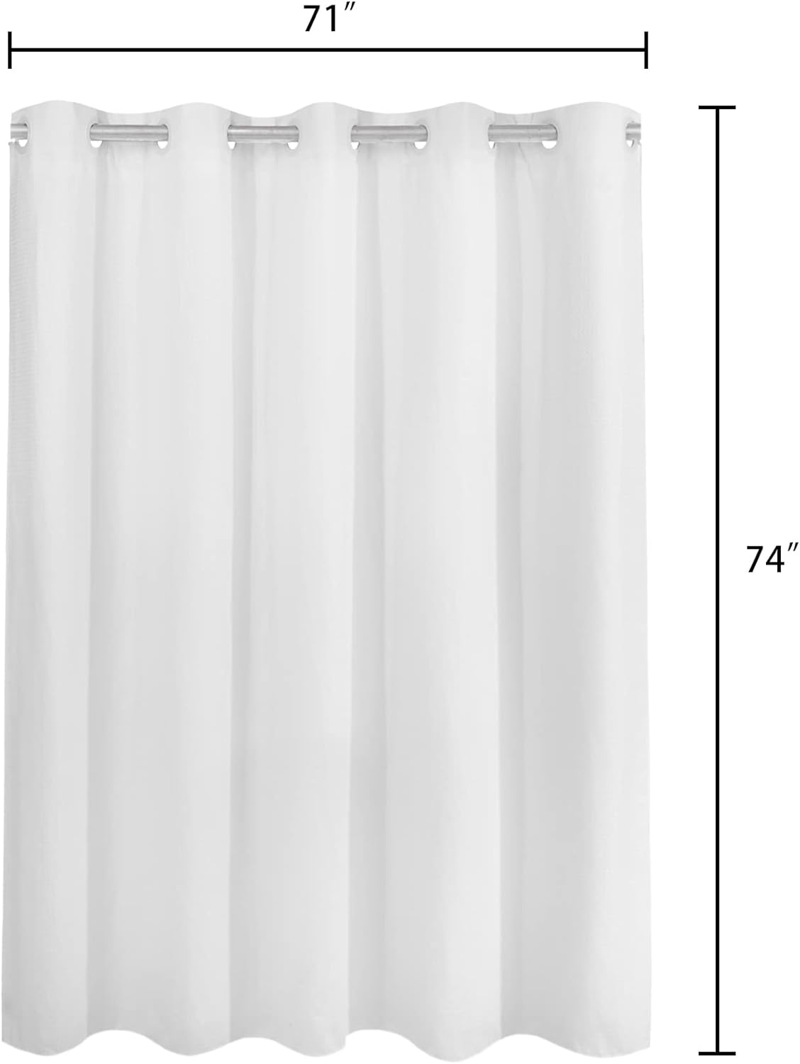 Barossa Design No Hooks Waffle Weave Shower Curtain with Snap in Liner