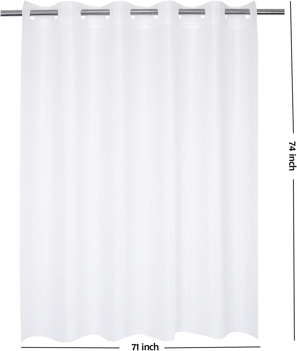 Barossa Design Hotel Grade No Hooks Needed Waterproof Shower Curtain or Liner,Frost (PEVA, 71" x 74")