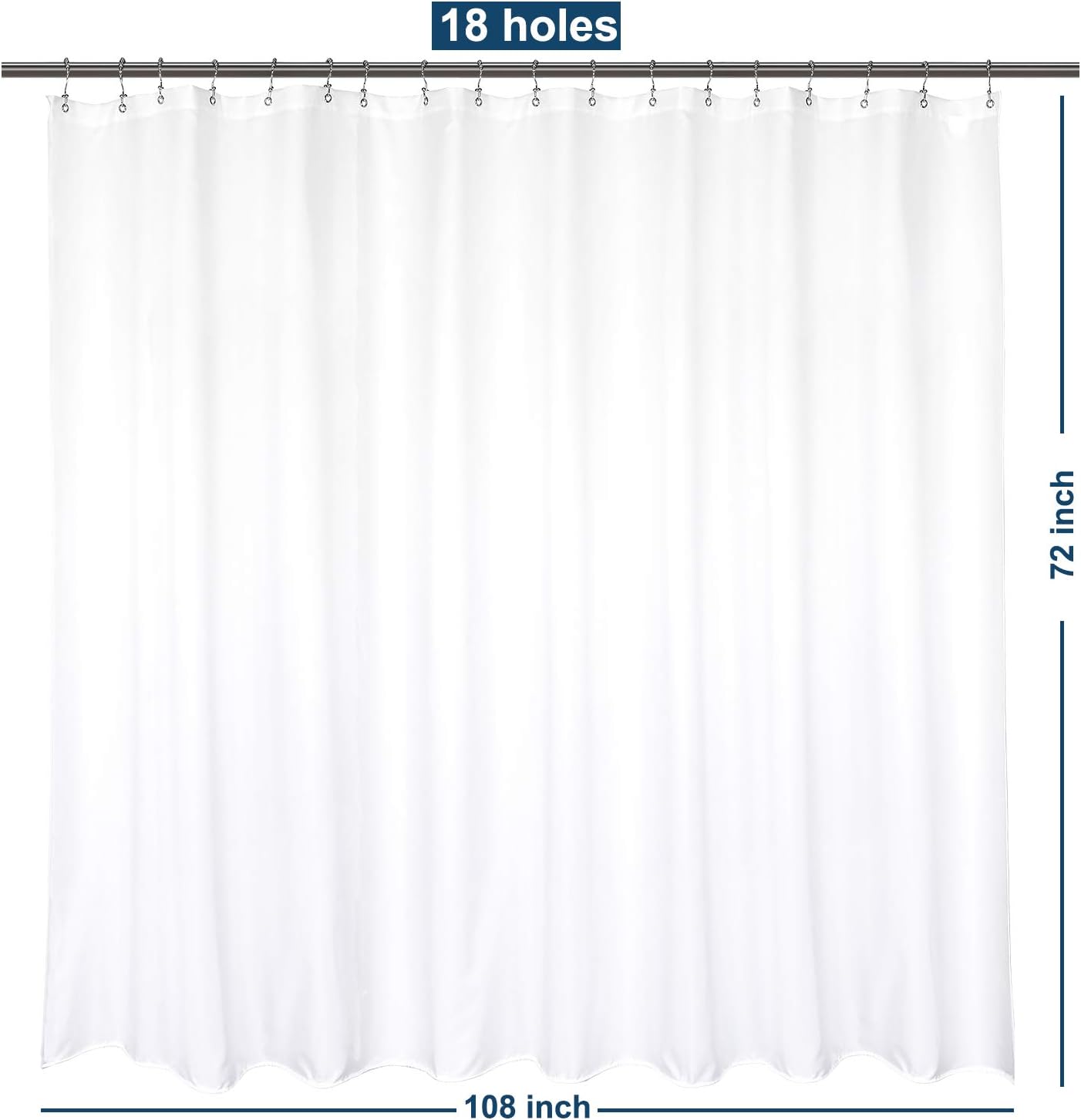 Barossa Design Hotel Quality Soft Fabric Shower Curtain Liner