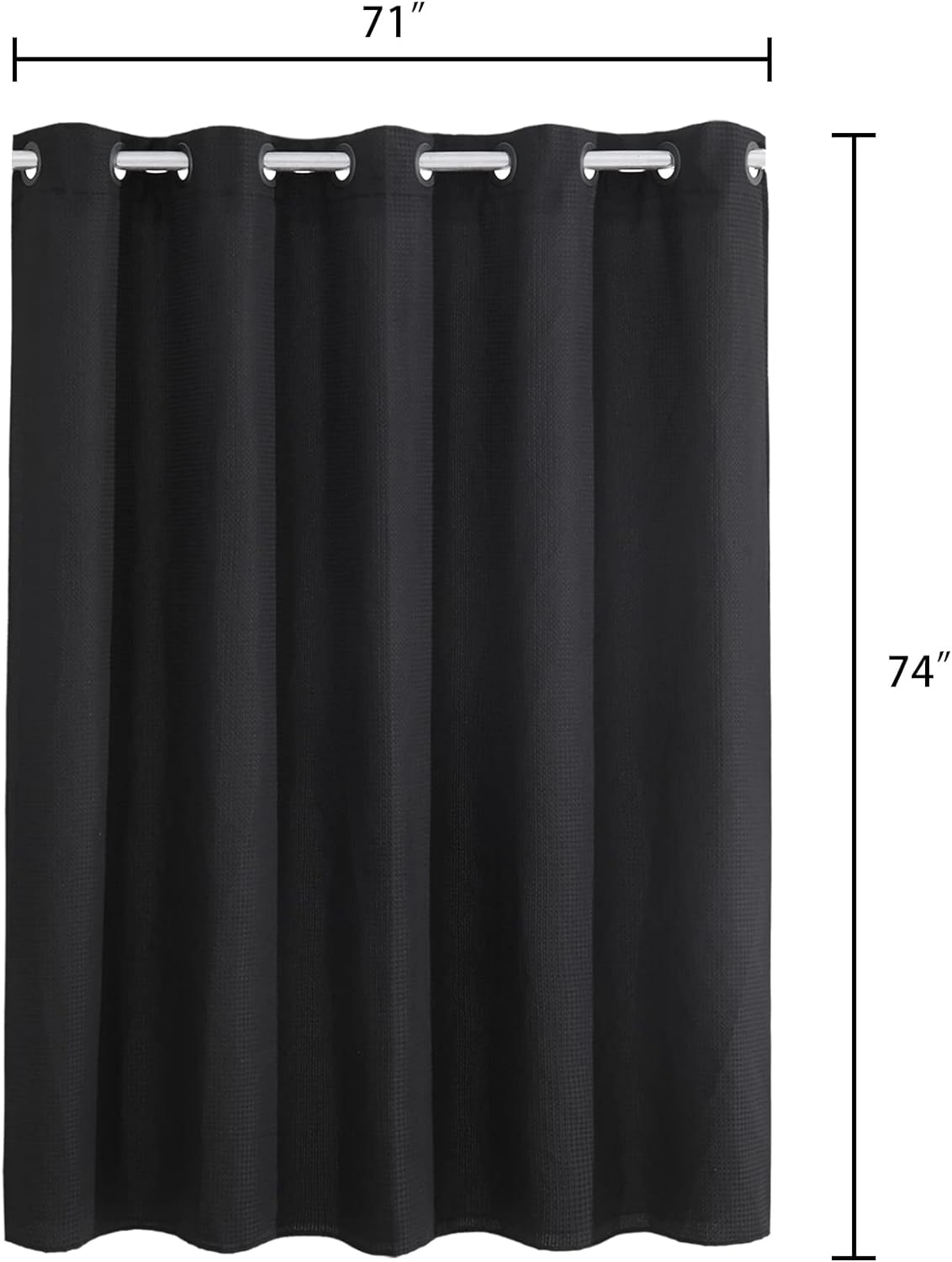 Barossa Design No Hooks Waffle Weave Shower Curtain with Snap in Liner