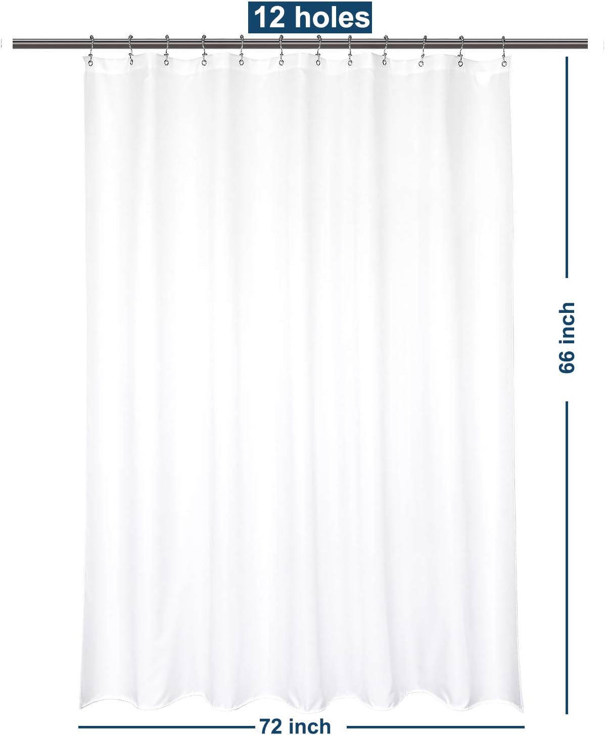 Barossa Design Hotel Quality Soft Fabric Shower Curtain Liner