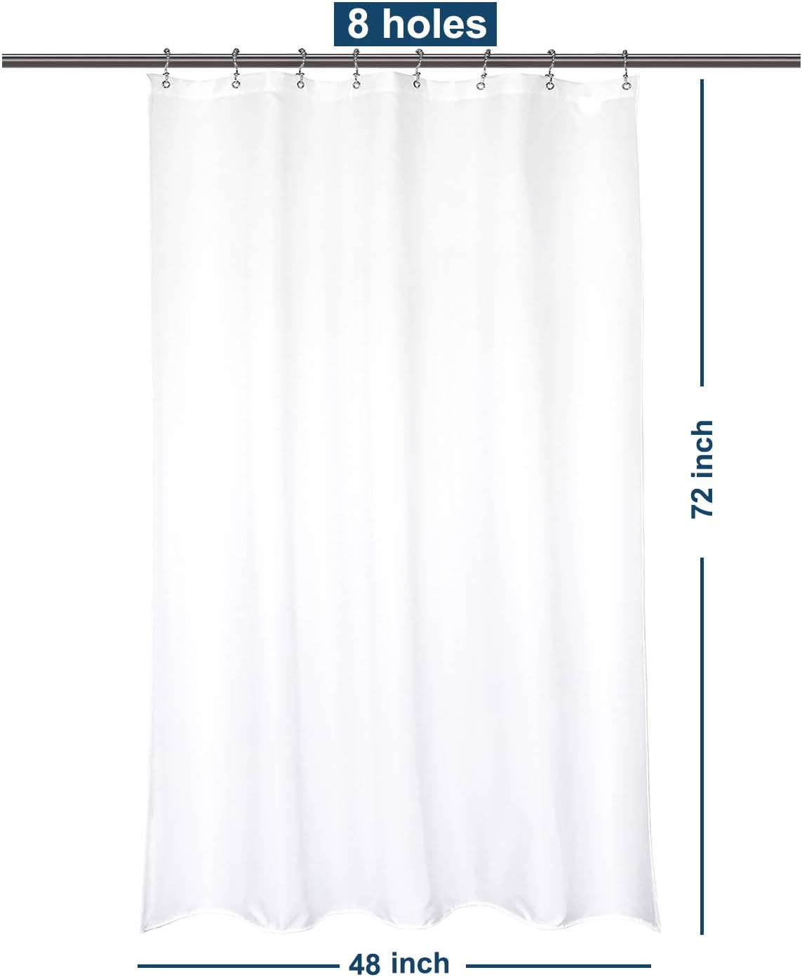 Barossa Design Hotel Quality Soft Fabric Shower Curtain Liner