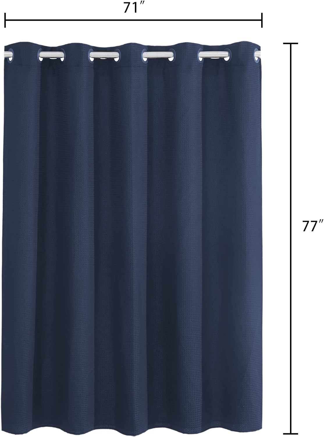 Barossa Design No Hooks Waffle Weave Shower Curtain with Snap in Liner