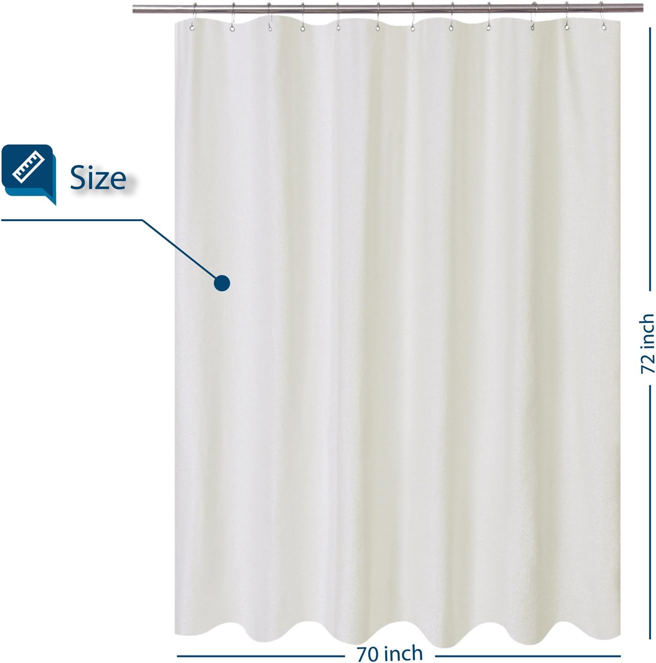 Barossa Design Hotel Quality Soft Fabric Shower Curtain Liner